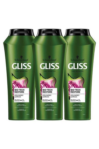Gliss Bio-tech Restore 500 ml Strengthening Shampoo - With Stem Cell Complex and Rose Water