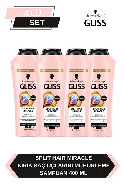 Gliss Split Hair Miracle - 400 ml X 4 Shampoo