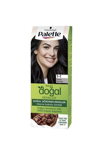 Palette Krem Saç Boyası Doğal Renkler 1.1 Gece Mavisi