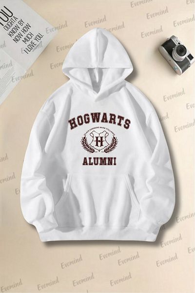 Evomind Φούτερ με στάμπα Hogwarts Unisex Oversize με κουκούλα