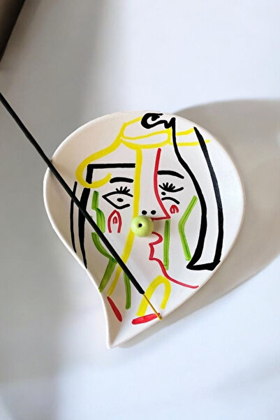 ARİENEL El Yapımı Seramik Tütsülük | Picasso Sarı | Çok Renkli | Unique | Art...