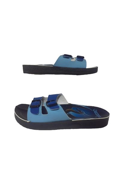GEZER Navy Blue Double Buckle Men's Slippers - Geezr60-06