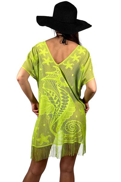 Sinhan Pareo Comfortable and Stylish Beach Dress Sea Horse Pattern - Pistachio Green
