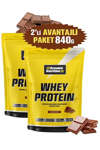 Dynamic Nutrition 840 g Whey Protein Powder with Chocolate Flavor - 420 g X 2 Pieces