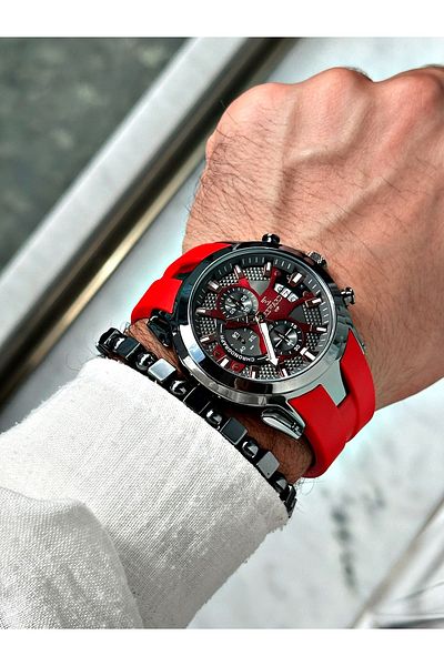 Reward Men's Sports Silicone Wristwatch - Red, Functional