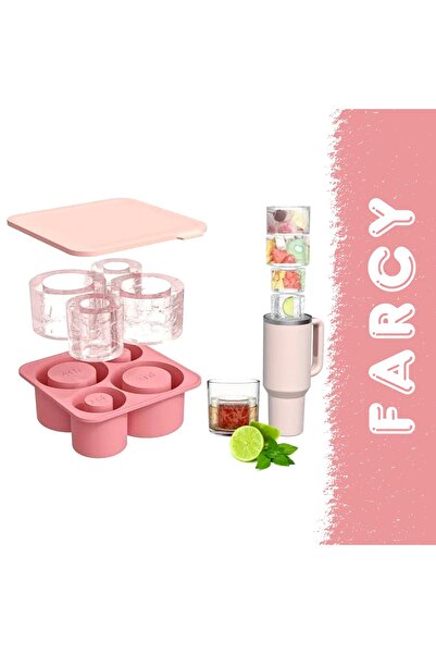 Stanley Quencher 20-30-40 oz Silicone Ice Mold with Lid - 4 Compartment Acces...