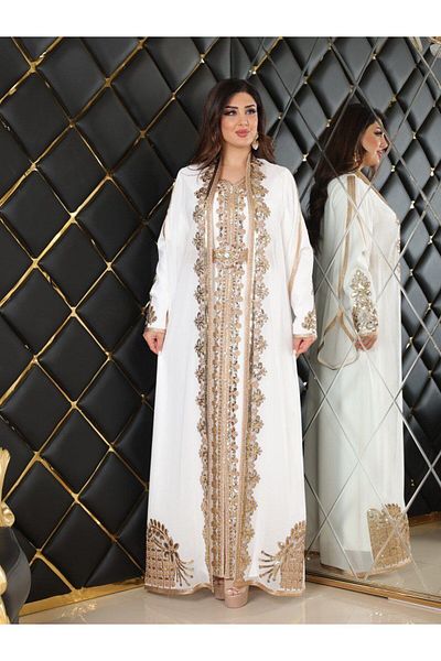 ZENABİYEM Zena Fashion - Local Kaftan Dress with Judge Collar and Belt