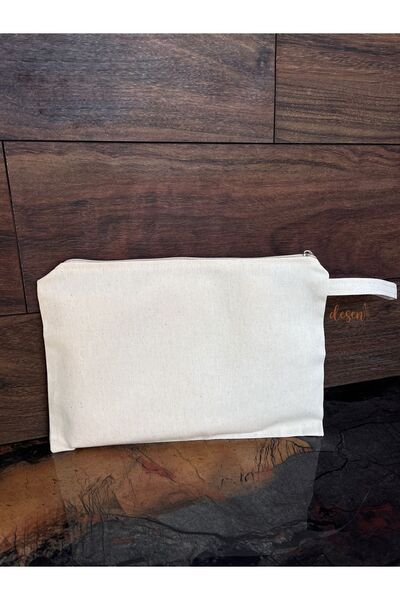 Desen Atölye Gabardin Clutch (30cmx20cm) Çanta %100 Pamuk 260gr. Punch Nakışı...