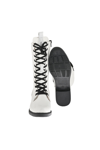 Moosefield White Genuine Leather Women's Boots