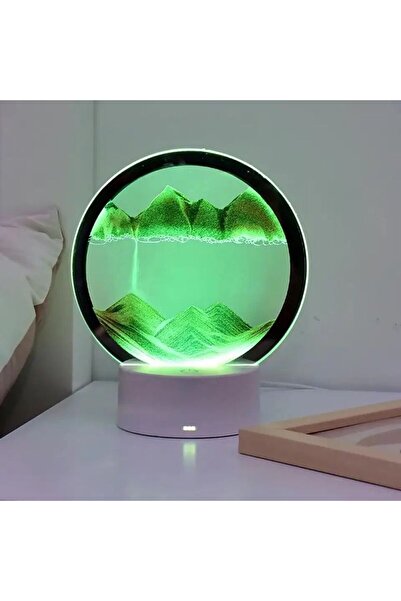 BLA GROUP RGB Işıklı Kum Lambası Gece Lambası Kum Saati 3D Hareketli