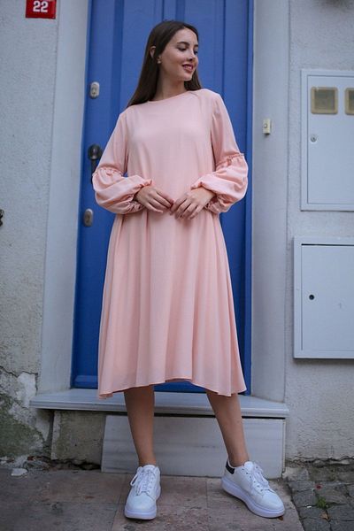 PASTELASTORE Balloon Sleeve Short Dress