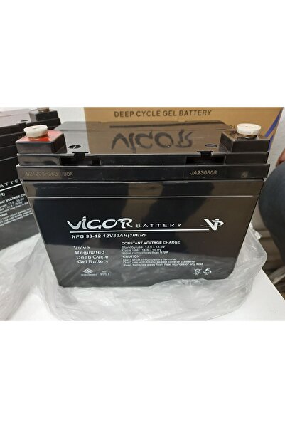 Vigor 2 adet 12v 33ah Amper Jel Deep Cycle Akü , Engelli Araç Aküsü