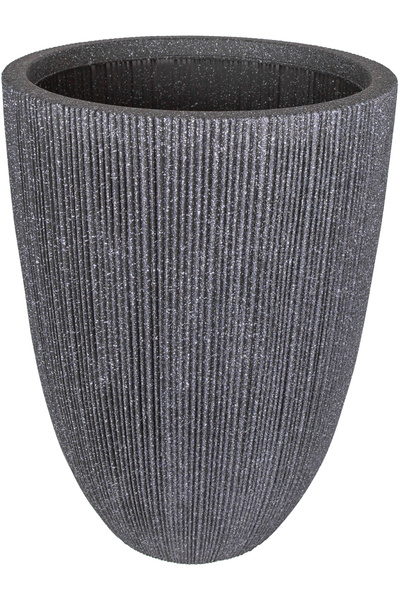 Herdekora Oval İç ve Dış Mekan Saksı Siyah Orta Boy 37x37x48,5 Cm.