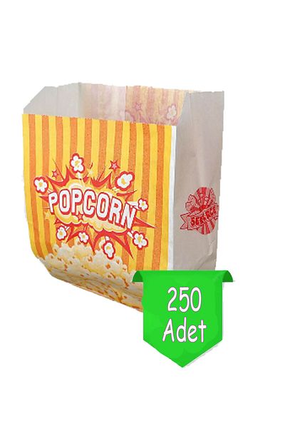 ŞEKERCE Popcorn Paper Bag - 250 Pieces Small Size m