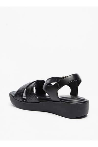 Le Confort Cross Strap Sandals with Hook and Loop Closure