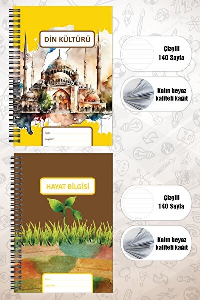 Copyrite مجموعة دفتر ملاحظات للمدرسة الابتدائية مكونة من 70 ورقة - غطاء صلب مقاس 18 × 25 سم، دفاتر ملاحظات مدرسية مخصصة للفصل مع حلزون