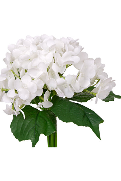 Herdekora Artificial Flower Wet Textured Hydrangea Bouquet White 26 Cm.
