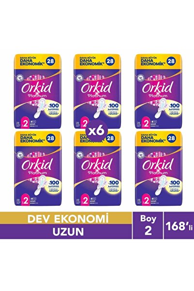 Orkid بلاتينيوم طويل (حجم 2) 28 فوطة صحية 6 قطع