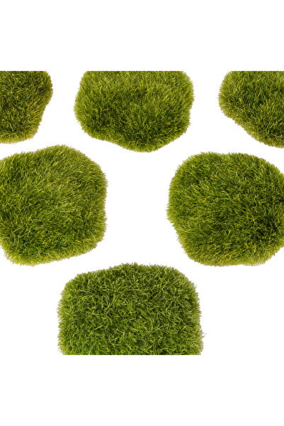 Herdekora Yapay Bitki Yeşil Yosun Taş 6'lı Paket