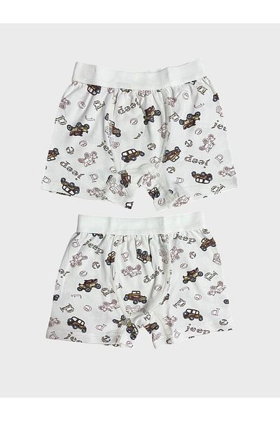 Fil Kids Boy - Jeep Patterned Cotton 2-Piece Rubber Waist Boxer Set