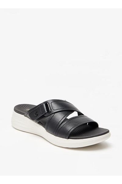 Le Confort Logo Detailed Slip-On Cross Strap Sandals