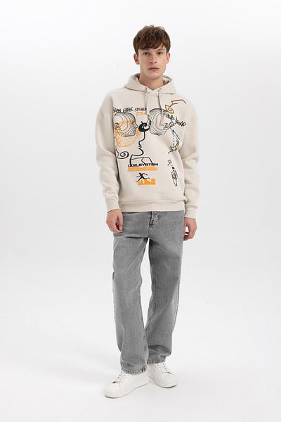 DeFacto Oversize Hooded Back Printed Sweatshirt - A7468Ax23Au