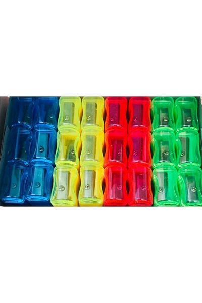 Linea Plastic Pencil Sharpener with Lid 24 Pieces Box (262)