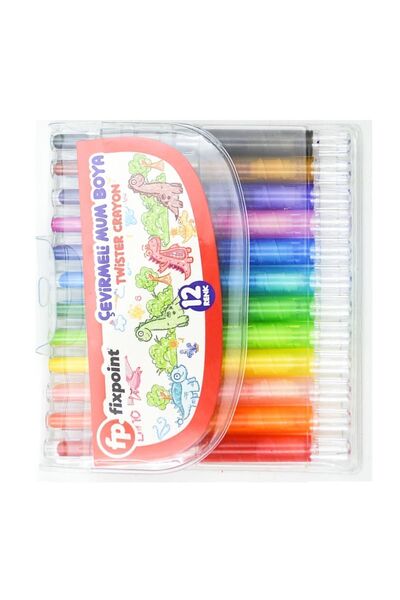 FixPoint Çevirmeli Mum Boya 12 Renk (P-2144)