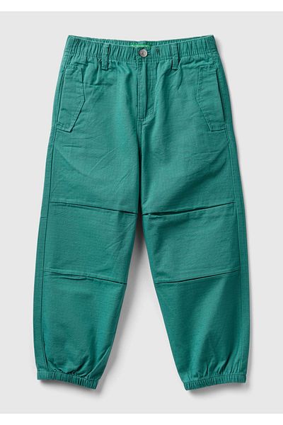United Colors of Benetton Detaliat gadget verde - Pantaloni pentru băieți cu centură cu șnur în talie