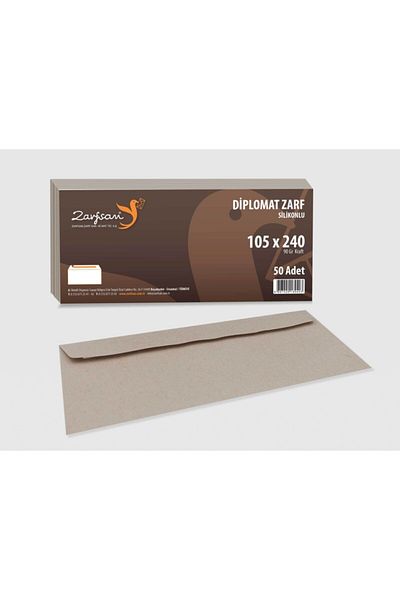 Zarfsan Φάκελος Επίπεδος Διπλότατος 10,5x24 cm 90 gr 50 Τεμάχια