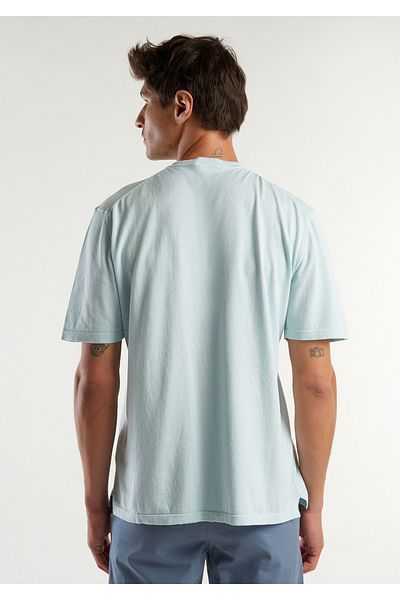 United Colors of Benetton Tricou pentru bărbați, albastru, cu gât crew, 100% bumbac
