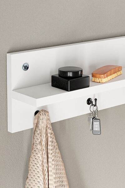 interGO Modern Duvar Askısı Portmanto Askılık Vestiyer Beyaz