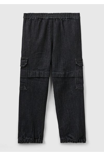 United Colors of Benetton Black Cargo Pants for Boy - Elastic Waist