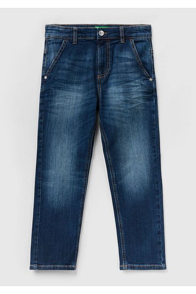 United Colors of Benetton Boy's Light Denim Trousers - Relaxed Fit