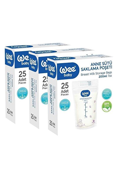 Wee Baby Anne Sütü Saklama Poşeti 3'lü