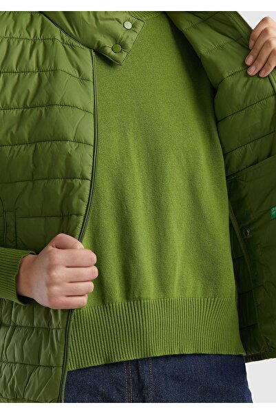 United Colors of Benetton Kadın Soluk Yeşil Recycled Polyester Dolgulu  Pufa Yelek