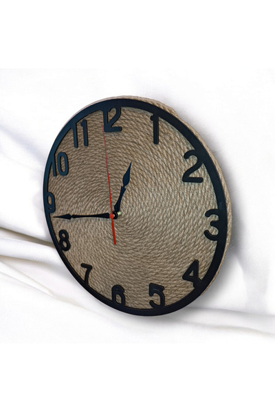 GHY AHŞAP ساعة حائط مزخرفة بخيط خوص