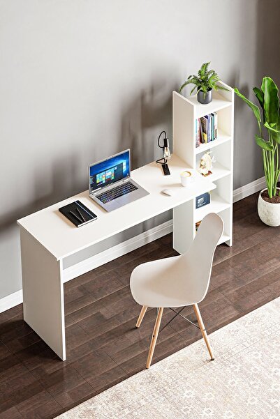 interGO Kitaplıklı Fonksiyonel Çalışma Masası - Beyaz