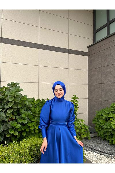 BYATEİLER Saks Blue Janjan Chiffon Shawl