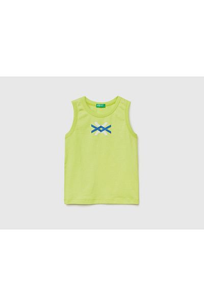 United Colors of Benetton Erkek Çocuk Açık Yeşil Benetton Yazılı Atlet