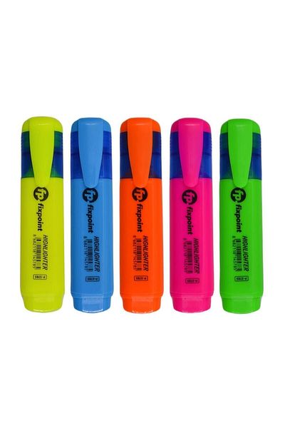 FixPoint Highlighter Set of 5 Yellow-Pink-Orange-Green-Blue (P-5785)