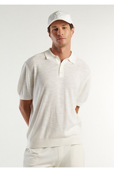 United Colors of Benetton Ανδρικό μπλουζάκι με λαιμόκοψη πόλο από λινό μείγμα...
