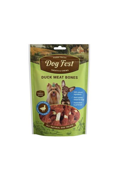 Dog Fest Bone Treats with Duck for Small Dogs, 55g