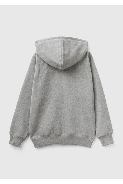 United Colors of Benetton Benetton Logo Boys' Anthracite Melange Plush Sweatshirt