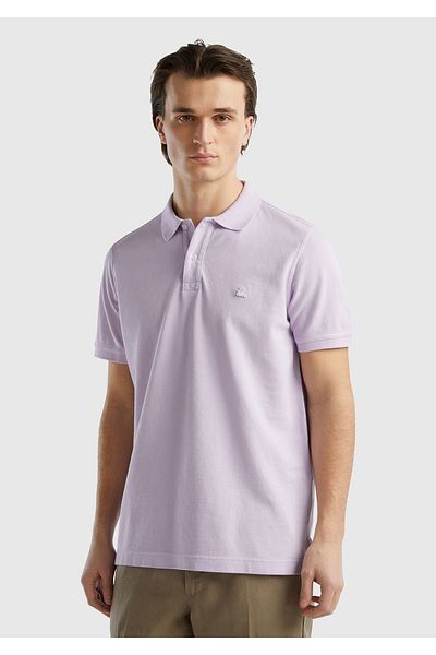 United Colors of Benetton Tricou polo cu mânecă scurtă liliac pentru bărbați