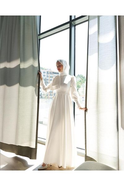 Azeem Mia Hijab Evening Dress, Engagement Dress, Satin Dress, Graduation Dress, Promise Dress