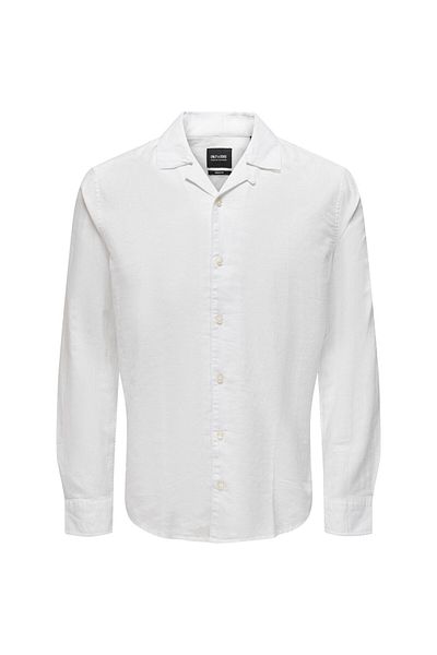 Only & Sons ONSCAIDEN REG LS ΛΙΝΑΡΙ - ΜΠΛΟΥΖΑ RESORT ΛΕΥΚΗ
