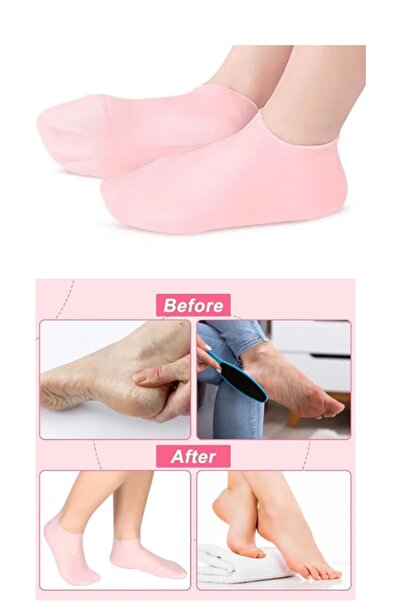İndirimKap Silikon Nemlendirici Ayak Maskesi Spa Jeli Topuk Çorap Ayak Bakım Çorabı