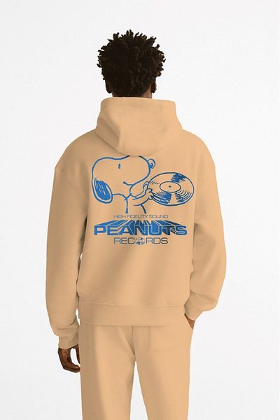 The Champ Clothing Μπεζ φούτερ με κουκούλα Snoopy με κουκούλα