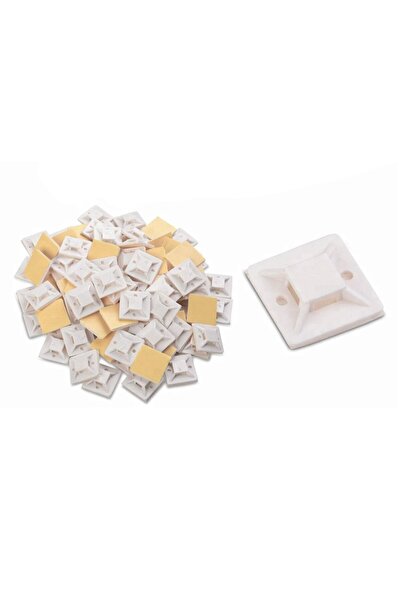 Genel Markalar 20*20mm Kare Yapışkanlı Kroşe Kablo Bağı - 50 Adet